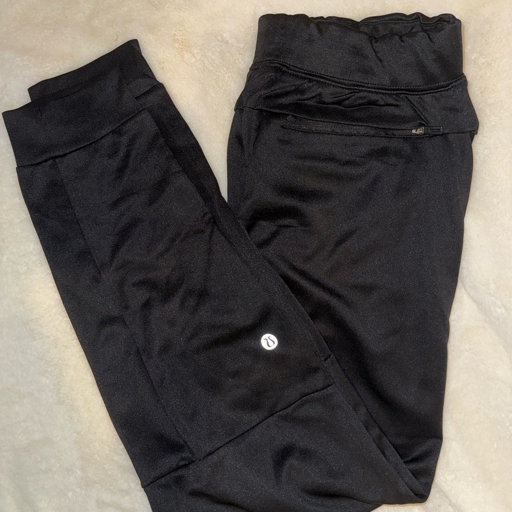 Lululemon Women’s Black Jogger Pants Size S Athletic Training Zip Pocket
